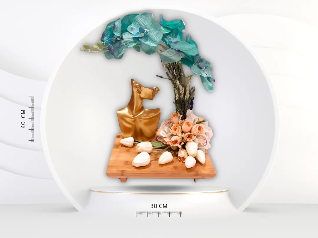 Wooden stand with necklace holder